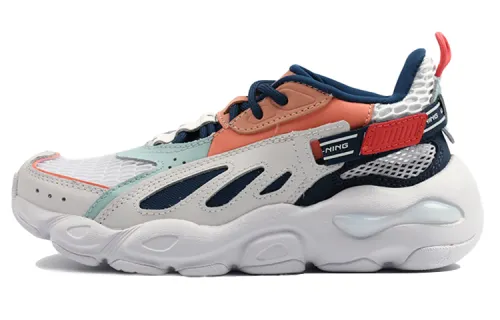Li Ning Butterfly Chunky Sneakers Women's Low Top White/Orange