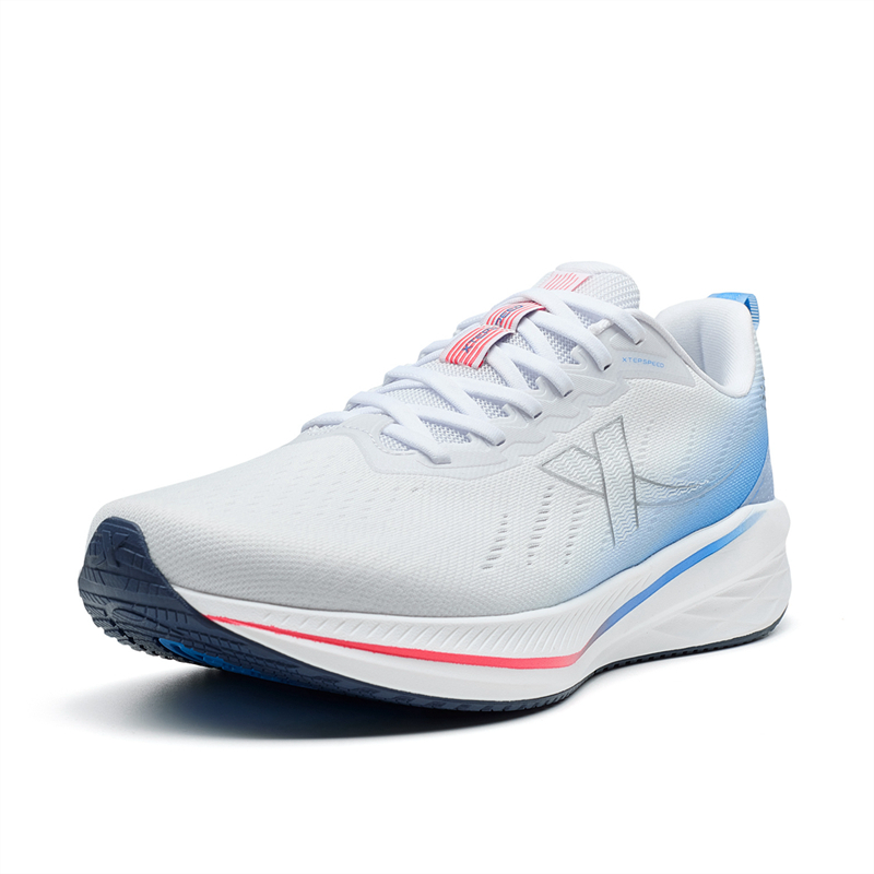 XTEP 5.0LITE Fabric Low top Long Distance Running Sprint Running Shoes Men’s White Blue