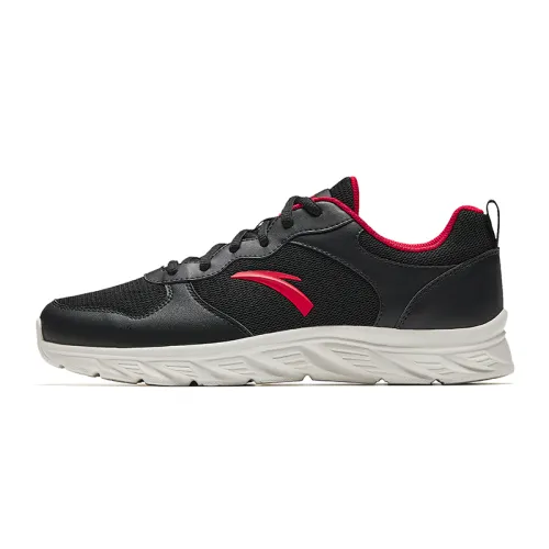 Anta Abrasion Resistant Breathable Abrasion Resistant Breathable Low top Casual Running Shoes Men's Black White