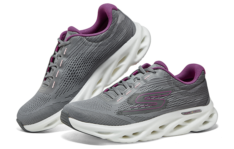 Skechers Go Run Speed Swirl Tech Comfortable Low top Running Shoes Women’s Gray Purple