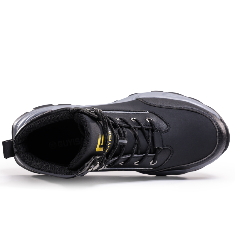 LANOUDUN Impact Resistant Lightweight High top Outdoor Shoes Unisex Black