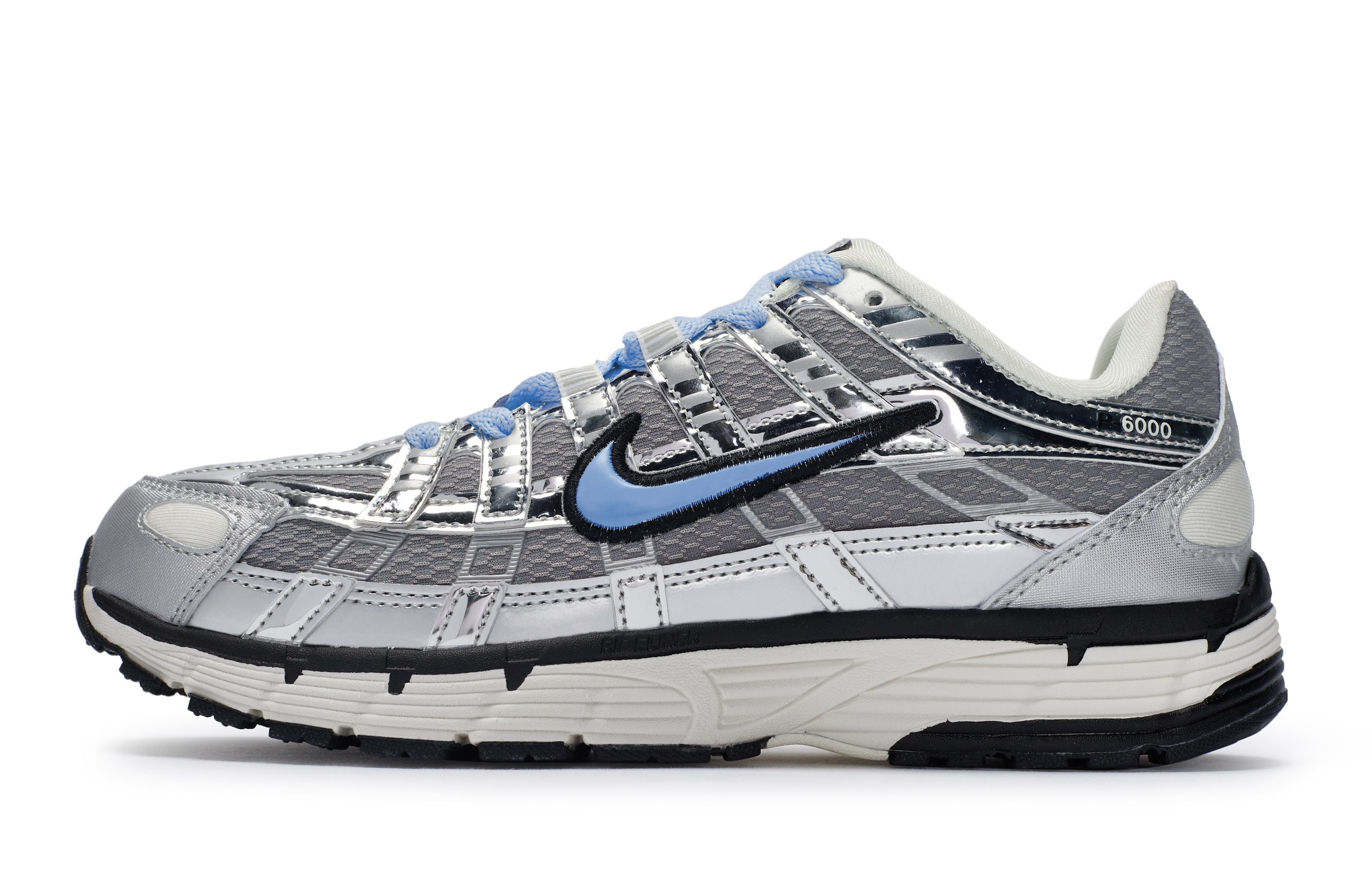 Nike P 6000 Slip Resistant, Abrasion Resistant, Breathable Low top Y2k Retro Running Shoes Unisex Silver Gray Blue