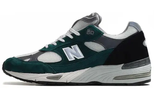 New Balance NB 991 Comfortable Cushioning Low top Running Shoes Men's Green White