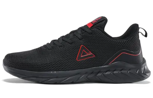 PEAK Cushioning Slip Resistant Abrasion Resistant Breathable Low top Running Shoes Men's Black