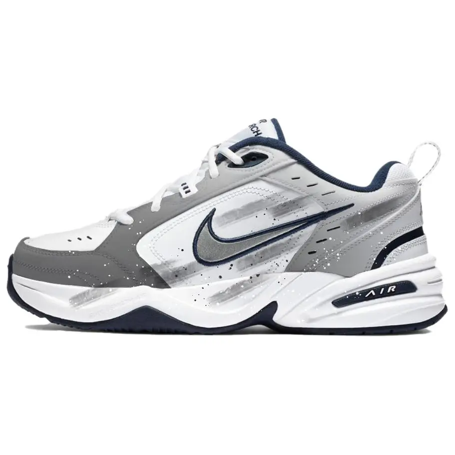 Nike Air Monarch 4 Wind Trace Lead Blue Cushioning Abrasion Resistant Lightweight Low top Chunky Sneakers Unisex Gray