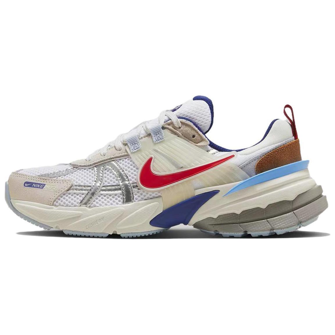 Nike V2K Run Round Toe Comfortable Low-top Casual Urban Commuting Running Shoes Women's White Gray Red