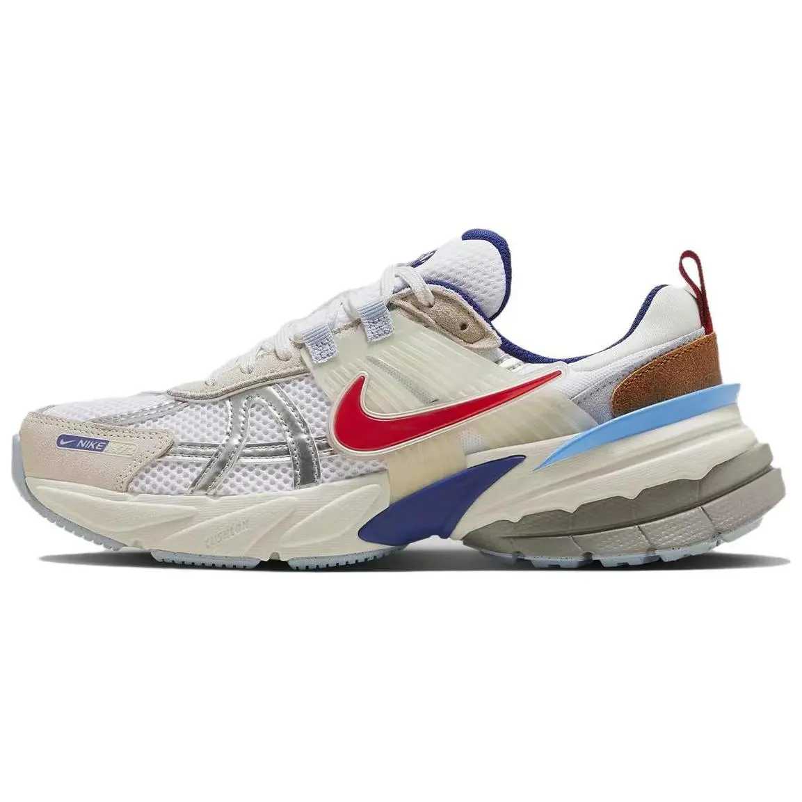Nike V2K Run Comfortable Round Toe Breathable Low top Casual City Commuting Running Shoes Women's White Gray Red