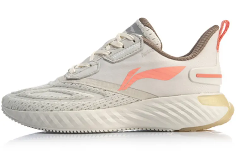 Li Ning Cloud 5 V Shield Fashion Cushioning Breathable Low top Running Shoes Women's Pearl White