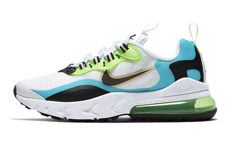 Nike Air Max 270 Retro Comfort Low Top Air Cushion Casual Running Shoes Women's White Green Blue