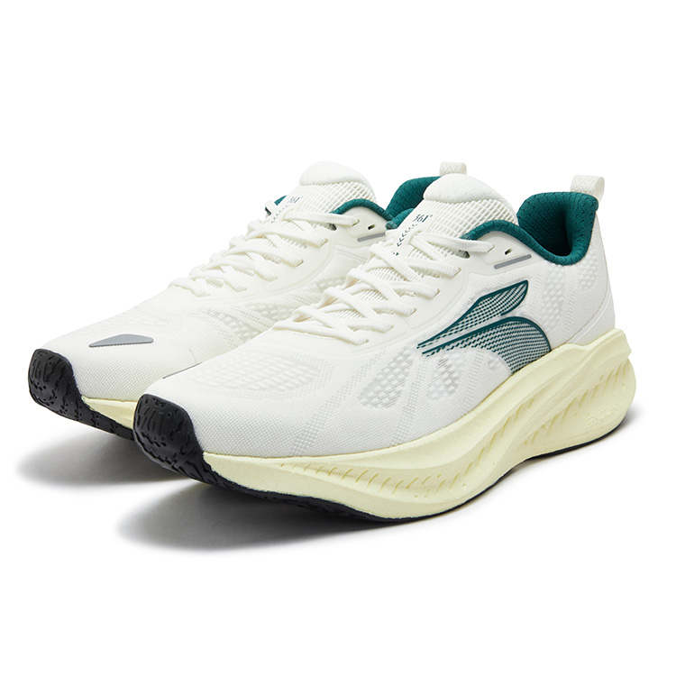 361° Blast Foam 4SE Slip Resistant, Abrasion Resistant, Breathable Low top Casual Running Shoes Men’s White Green