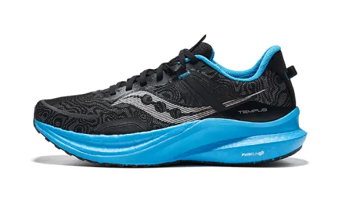 Saucony Tempus TanTu 1 Cushioning Low top Running Shoes Men's Black Blue