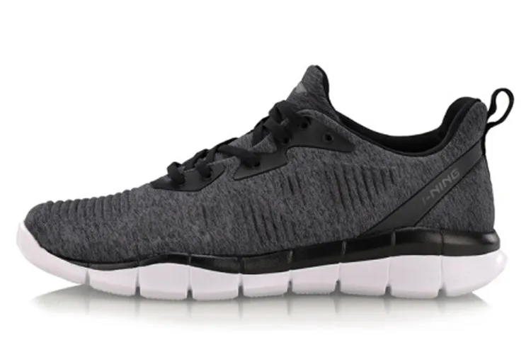 Li Ning Spirituality Fashion Fabric Cushioning Lightweight Low top Running Shoes Unisex Black Gray