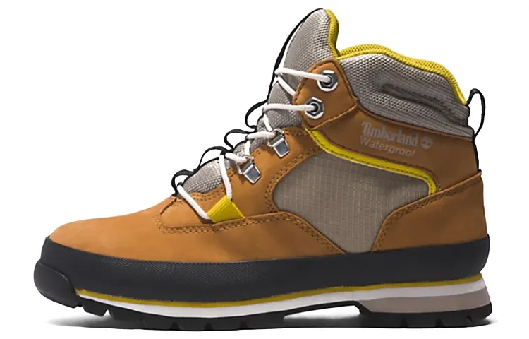 Timberland Euro Hiker Leather Abrasion Resistant Cushioning Short Outdoor Boots Women's Brown Gray
