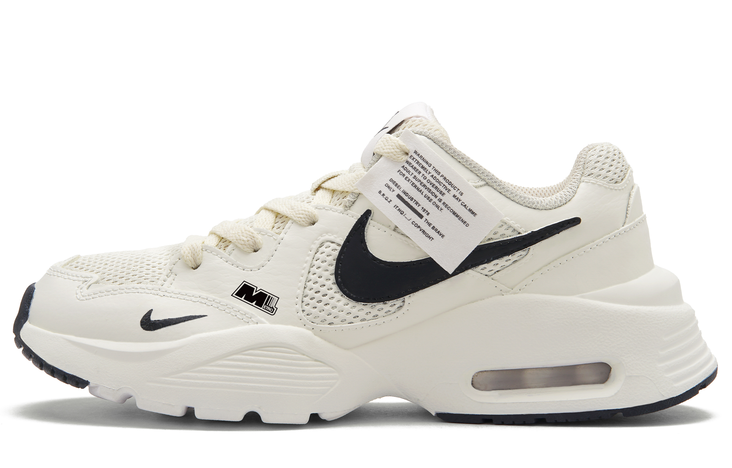 Nike Air Max Fusion Low top Running Shoes Unisex Black Rice White