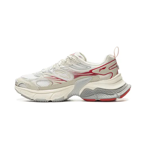 Li Ning Xingji Cushioning Slip Resistant Abrasion Resistant Breathable Low top Chunky Sneakers Men's White Red