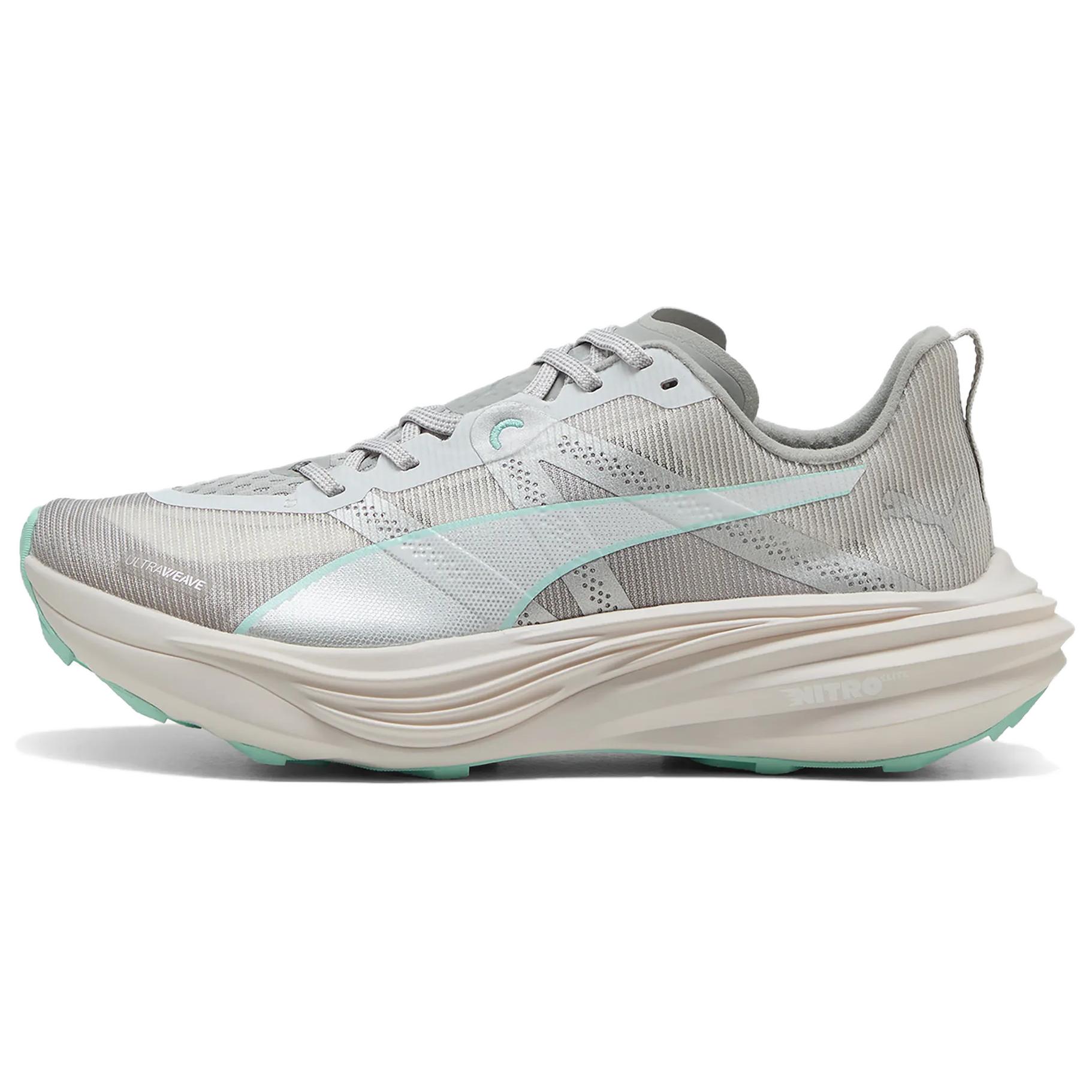 PUMA Deviate Nitro Elite Abrasion Resistant Abrasion Resistant Low top Running Shoes Women’s Light Gray Green