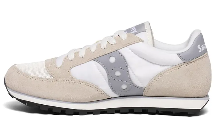 Saucony Split Suede Slip Resistant Abrasion Resistant Low top Running Shoes Women's White Gray Standard M