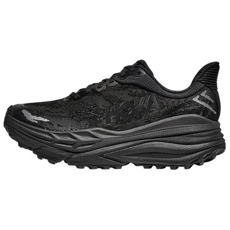 HOKA ONE ONE Stinson 7 Synthetic Leather Low top Trail Running Shoes Men's Black