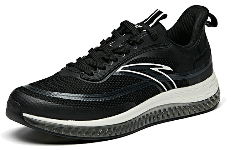 Anta Night Stalker Cushioning Breathable Lightweight Rebound Low top Running Shoes Men’s Black White Flash Technology
