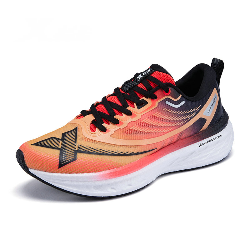 XTEP 5 Speed 2.0 Running Shoes Men’s Low Top Apricot Yellow/Laser Red