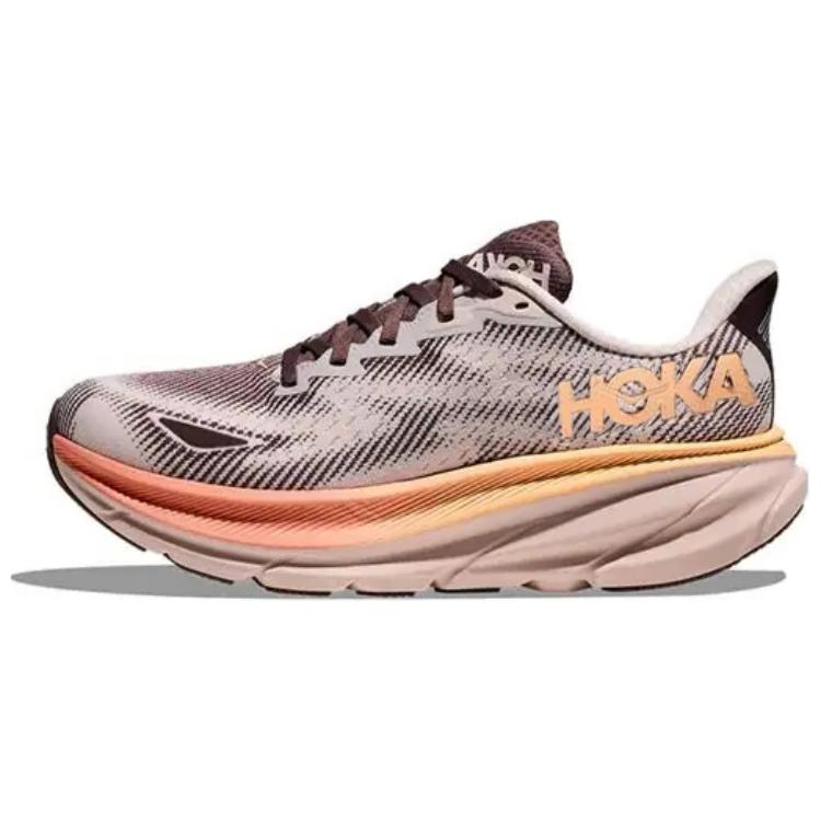 HOKA ONE ONE Clifton 9 Synthetic Leather, Textile Slip Resistant Abrasion Resistant Low top Running Shoes Women’s Pink