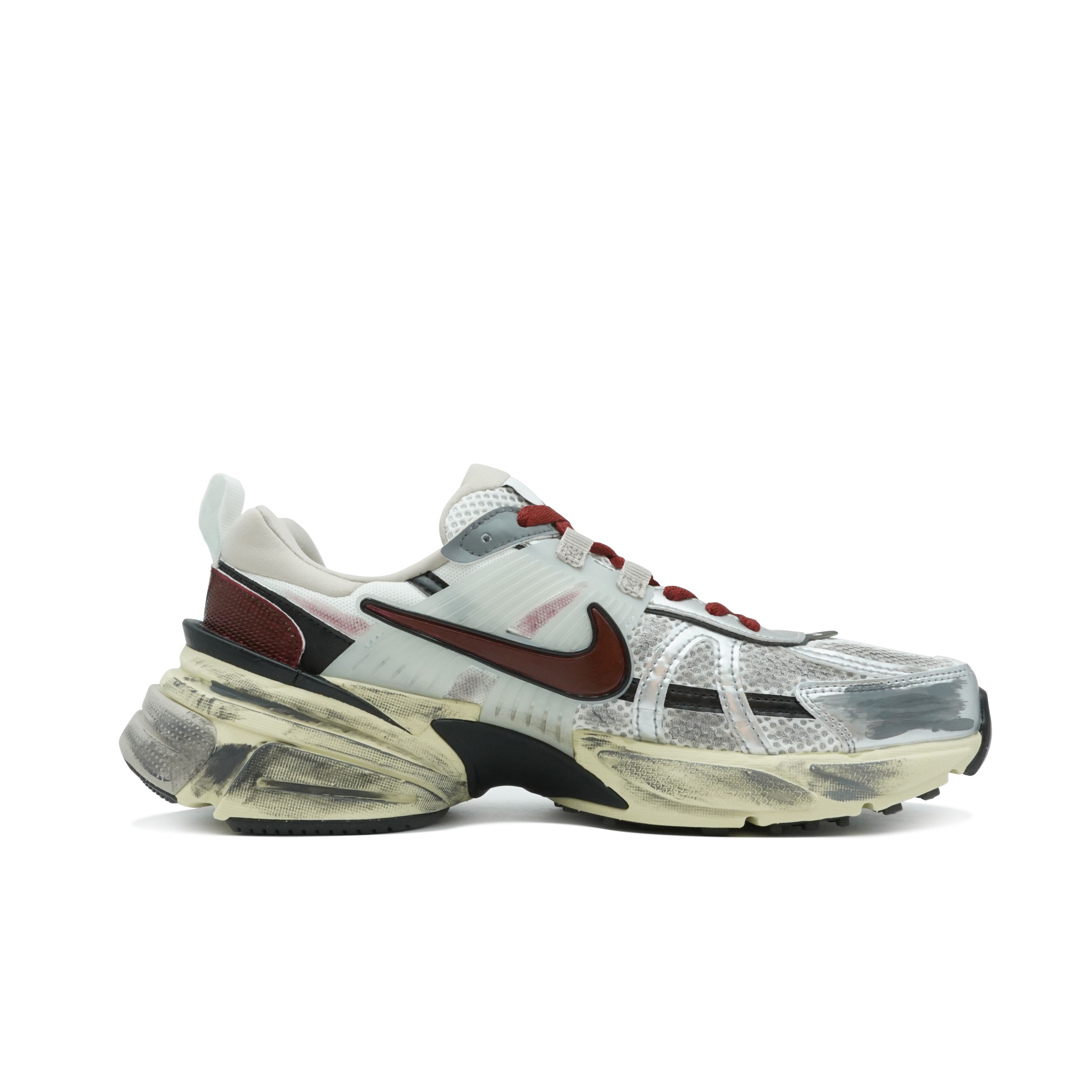Nike V2K Run Cushioning Abrasion Resistant Breathable Low top Running Shoes Women’s Red Gray