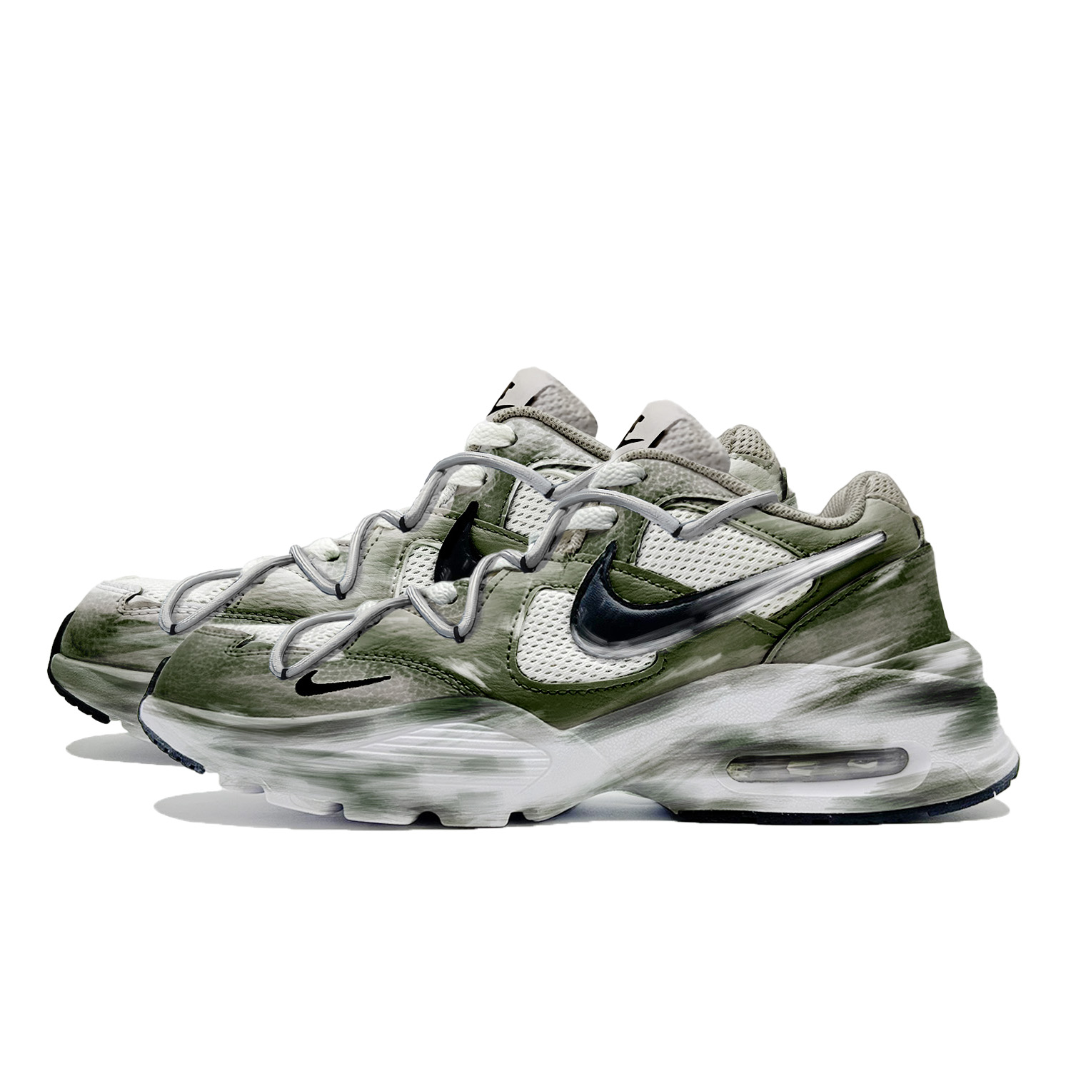 Nike Air Max Fusion Cushioning, Wear Resistant Low top Running Shoes Men’s Green