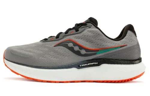 Saucony Triumph 19 Cushioning Anti-Slip And Wear-Resistant Breathable Support Low-Top Running Shoes Men's Gray Orange
