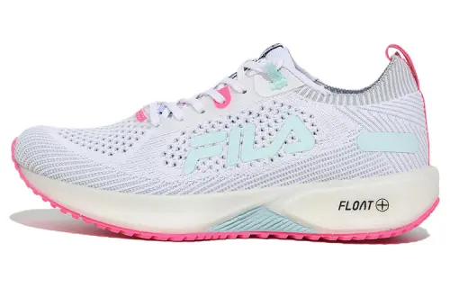 FILA Mesh, Textile Low top Running Shoes Unisex Pink White Korean Style