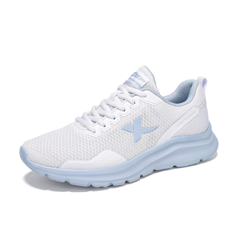 XTEP Cushioning, Wear Resistant Low top Casual Running Shoes Women’s New White Dusk Dusty Blue