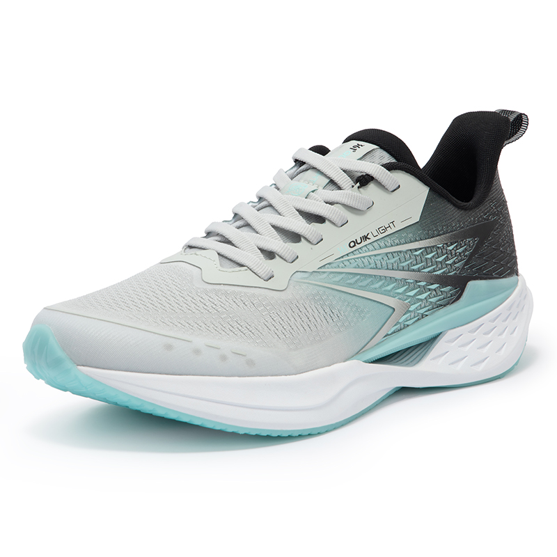 361° FlyFish Cushioning Slip Resistant Breathable Lightweight Low top Running Shoes Men’s Gray Green Black