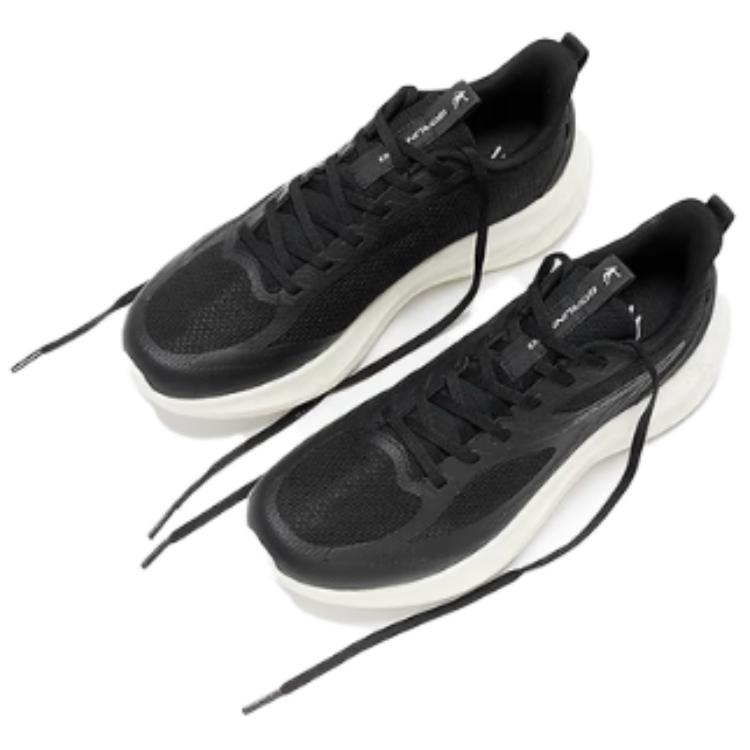 QIAODAN Cushioning Breathable Lightweight Low top Long Distance Running Shoes Women’s Black Jordan White