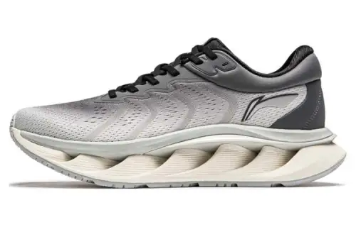 Li Ning Abrasion Resistant Abrasion Resistant Low top Running Shoes Men's Gray Black
