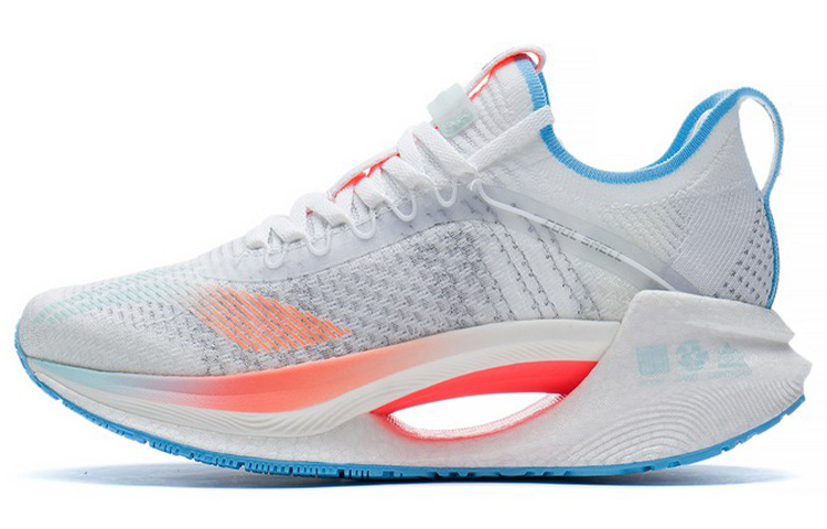 Li Ning Shadow Essential Breathable Low top Running Shoes Women's White Orange Blue
