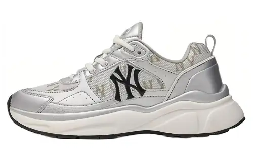 MLB Fast Ball Classic Monogram Height Increasing Low top Chunky Sneakers Unisex Silver