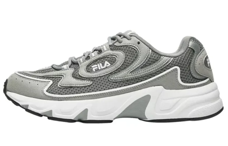 FILA Comfortable Cushioning Abrasion Resistant Breathable Low top Running Shoes Men's Gray