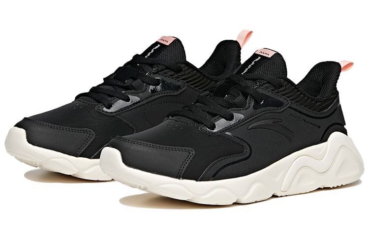 Anta Running Collection Casual Textile, Synthetic Leather Abrasion Resistant Low top Running Shoes Women’s Black