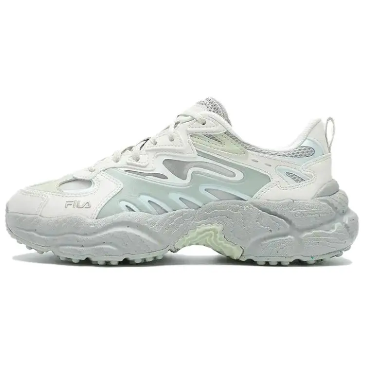 FILA Fern Sneakers Abrasion Resistant Height Increasing Low top Chunky Sneakers Women's White Green