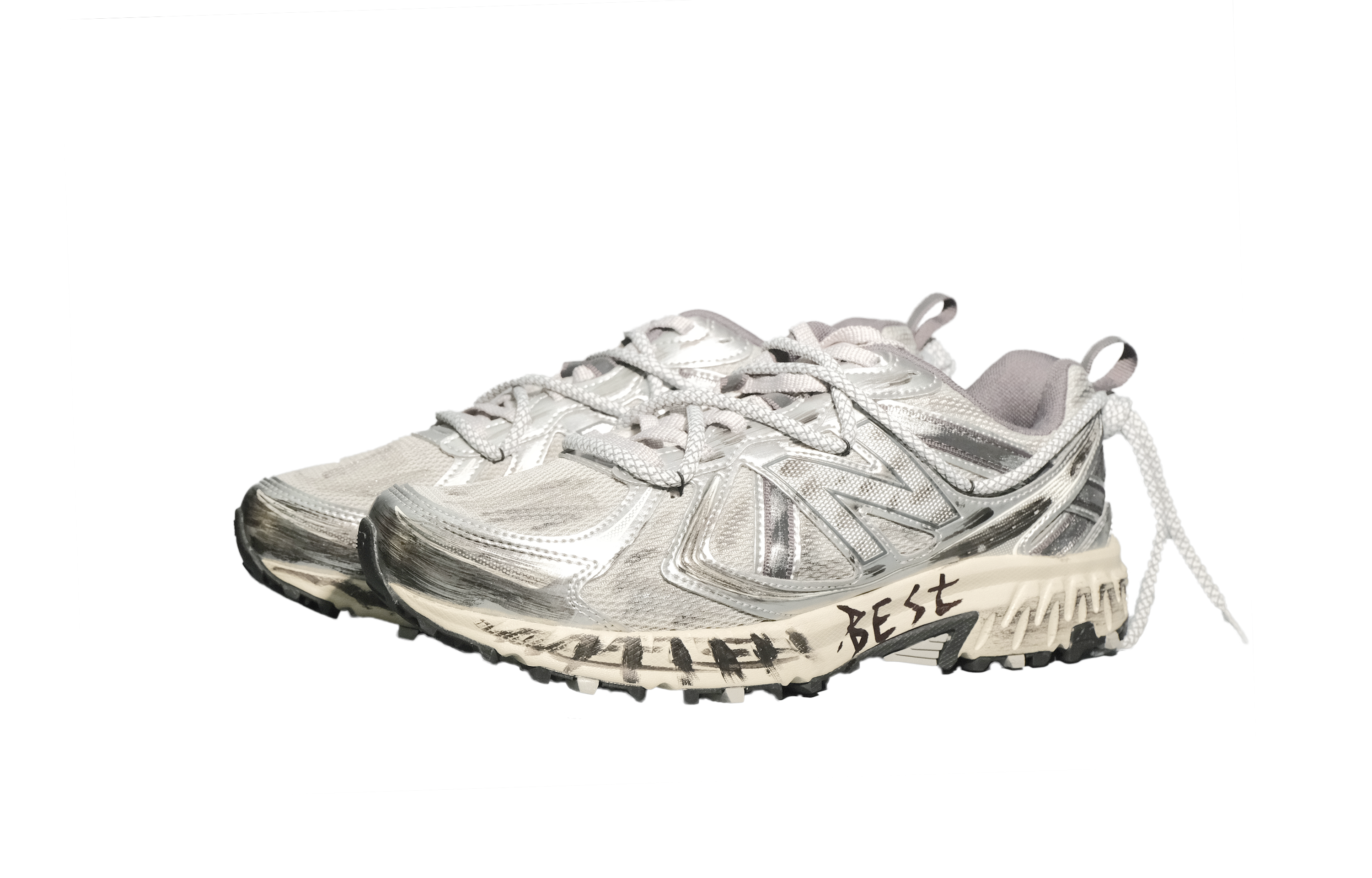 New Balance NB 410 V5 Abrasion Resistant Low top Running Shoes Unisex Silver