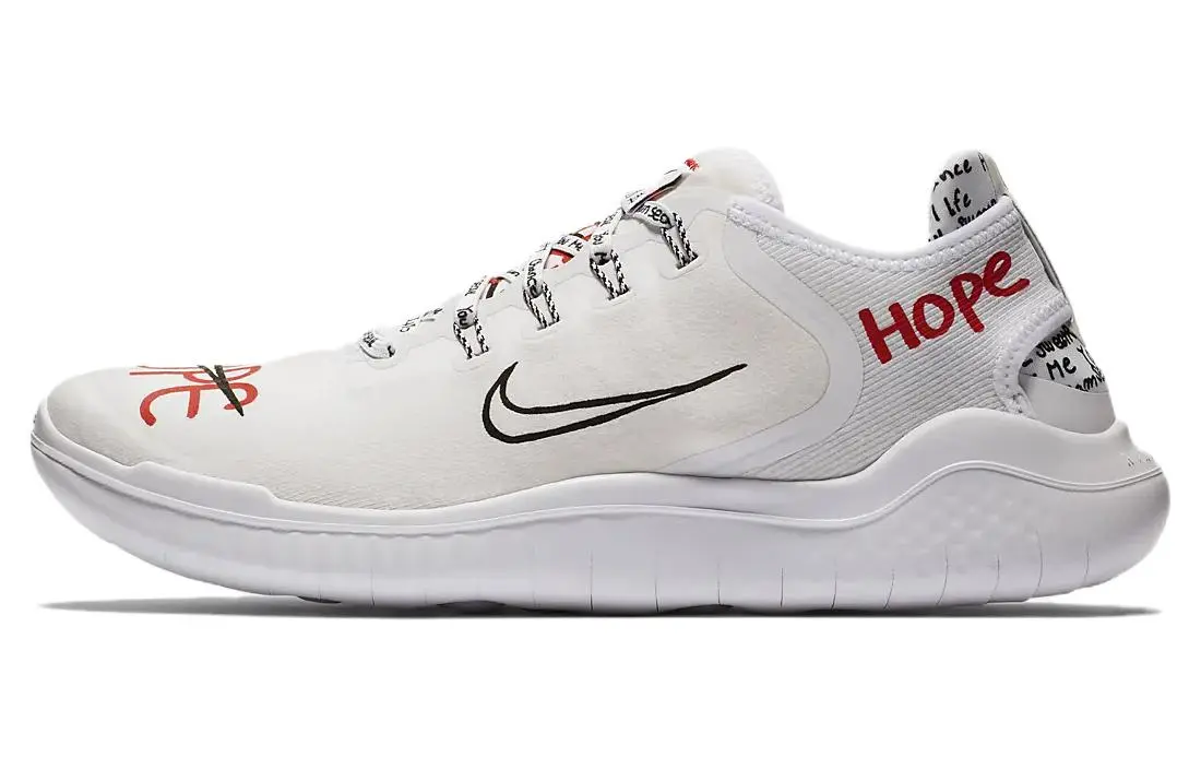 Nike Free RN Slip Resistant Lightweight Non slip Lightweight Low top Running Shoes Men's White 2018