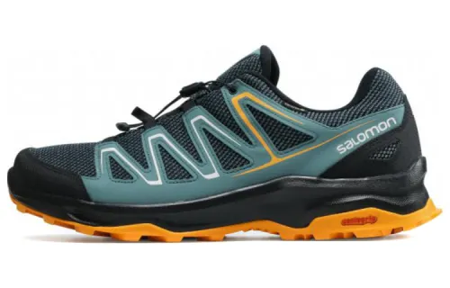 SALOMON XA Pro 3D V8 Trekker Boots Fabric Slip Resistant Abrasion Resistant Low top Outdoor Shoes Blue Black Yellow