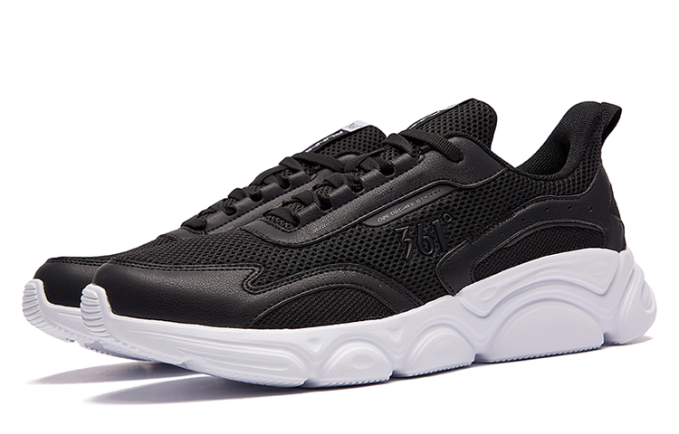 361° Comfortable Breathable And Wear resistant Low top Running Shoes Men’s Black White