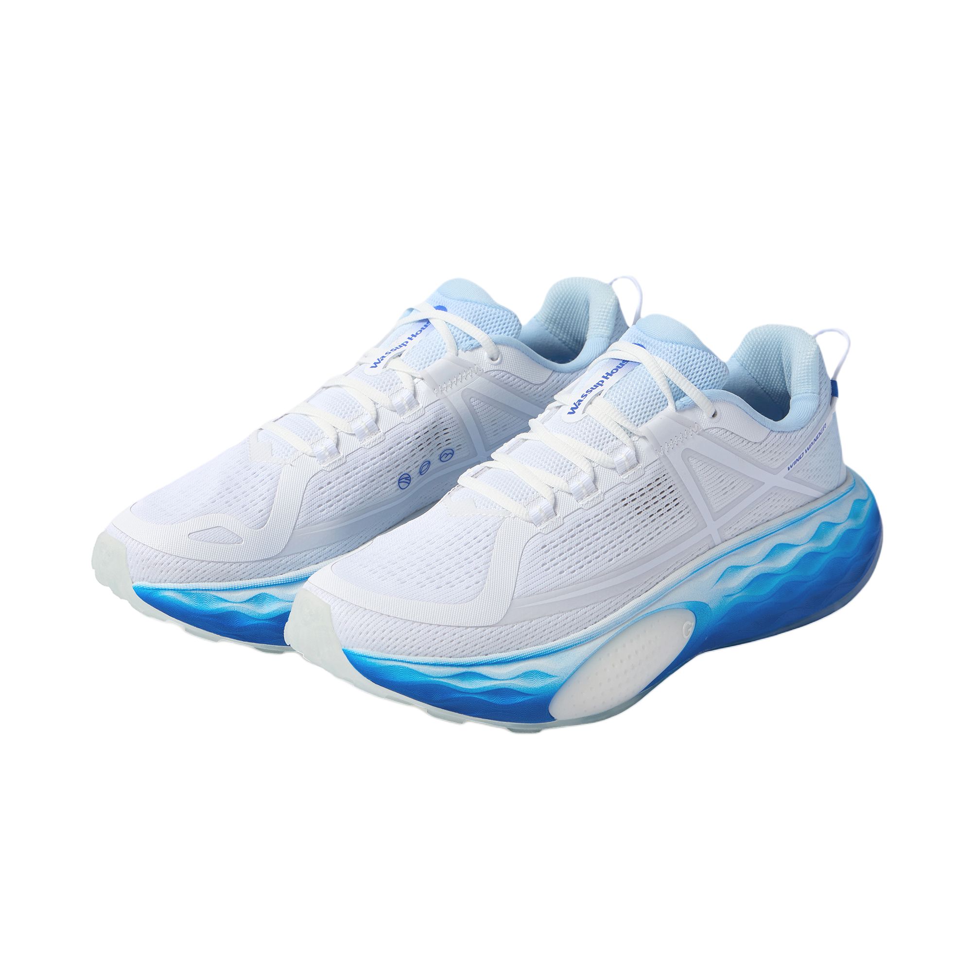 WASSUP x Anta Cushioning, Wear Resistant Low top Casual Running Shoes Women’s White Blue