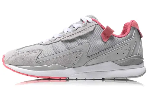 Li Ning Purple Electric Running Shoes Women's Low Top Gray Pink