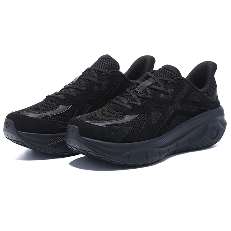 BMAI Expedition Thick Path Leather, Mesh Cushioning Support Breathable Slip Resistant Running Shoes Women’s Black