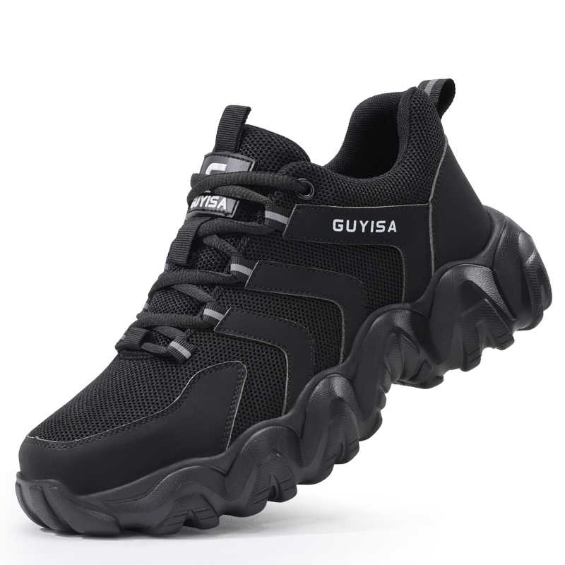 LANOUDUN Cushioning Height Increasing Lightweight Low top Outdoor Shoes Unisex Black