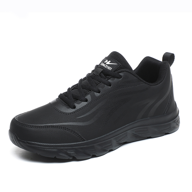 Binary Cushioning Rebound Lightweight Slip Resistant Low top Running Shoes Men’s All Black