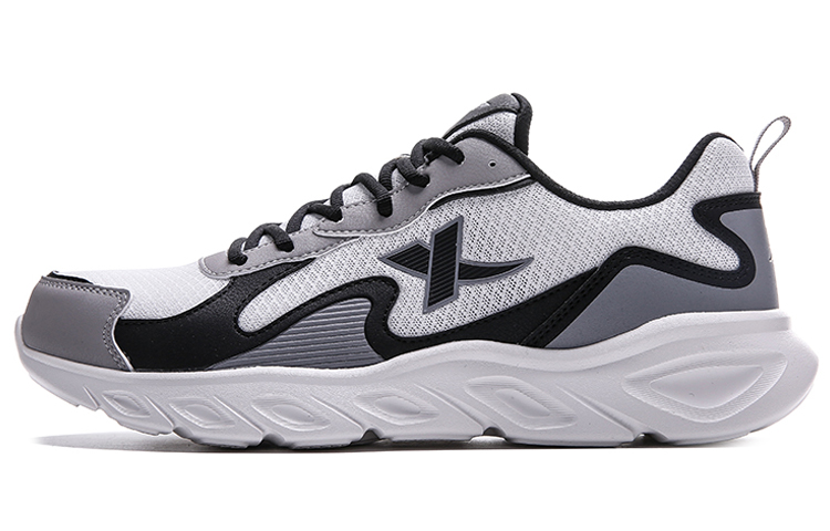 XTEP Breathable And Lightweight Low top Running Shoes Men’s Beige Gray Black