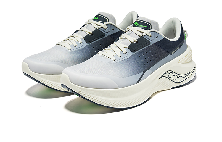 Saucony Shift Flow Lingxun Mesh Cushioning Slip Resistant Low top Running Shoes Unisex Gray Blue
