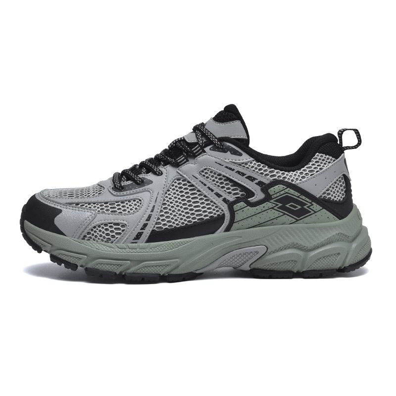 LOTTO Pace Quest 2 Mesh Cushioning Slip Resistant Abrasion Resistant Low top Running Shoes Men’s Gray Green